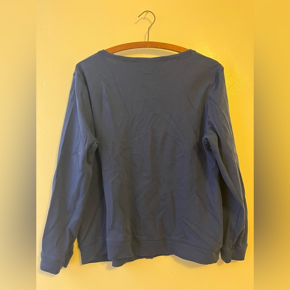 Karen Scott Blue Button Cardigan - Picture 2 of 3